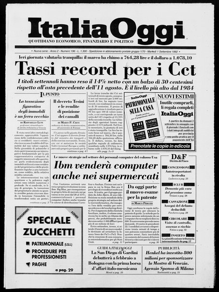 Italia oggi : quotidiano di economia finanza e politica